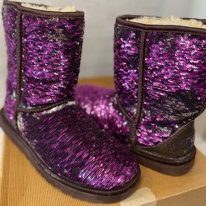 Ugg Sequin Purple boots size 8